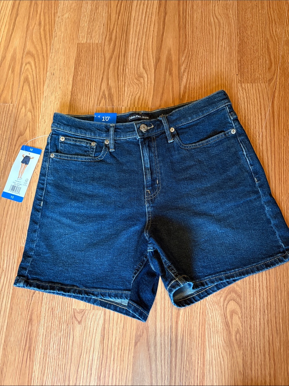 Calvin Klein Jeans Dark Indigo High-Rise Denim Shorts